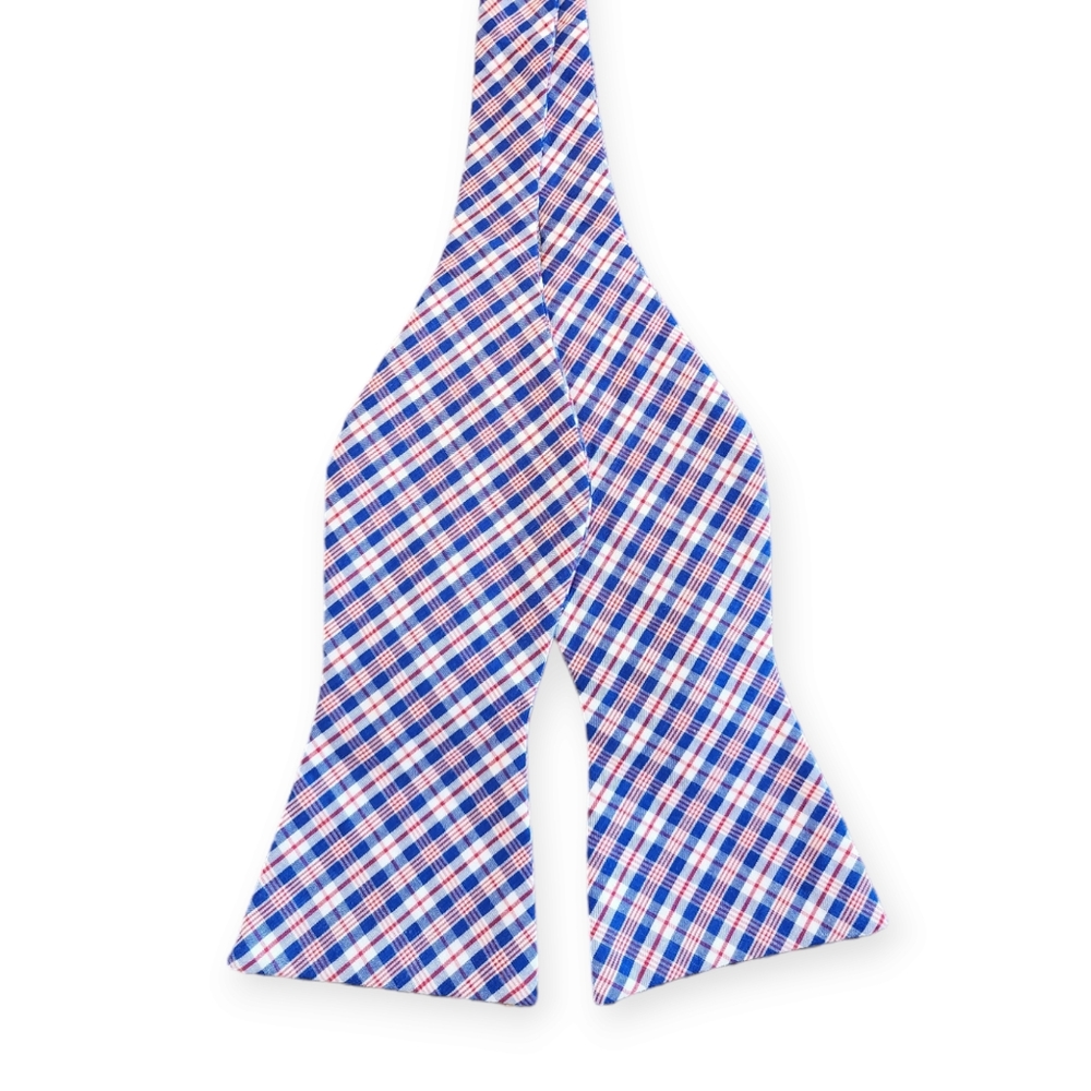 Daniel Cremieux Adjustable Bow Tie Blue Red Plaid